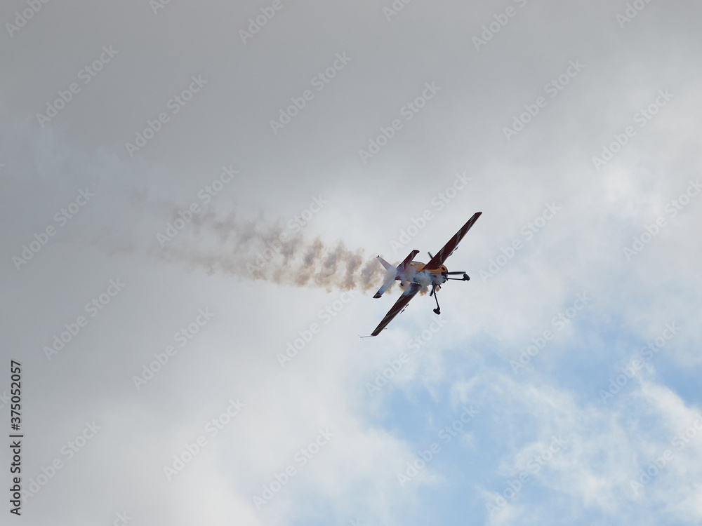 Pilot performances of Yak piston aircraft at the air show Pilot performances of Yak piston aircraft at the air show
