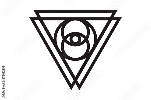 Wallpaper Mural All-seeing eye of god in sacred geometry triangle, masonic sign and illuminati symbol Torontodigital.ca