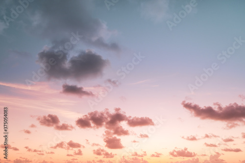 Magenta color of sunset twilight sky and cloud.