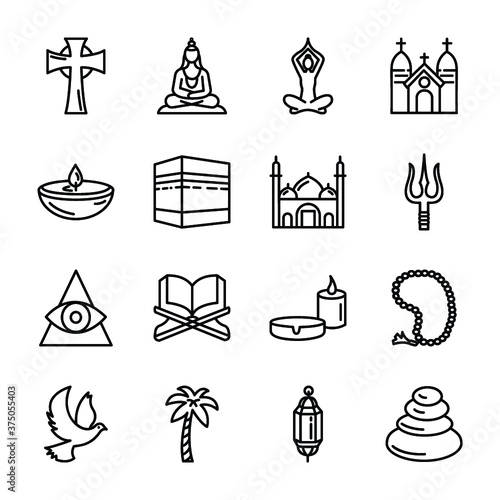 Spiritual Elements Icons Set 