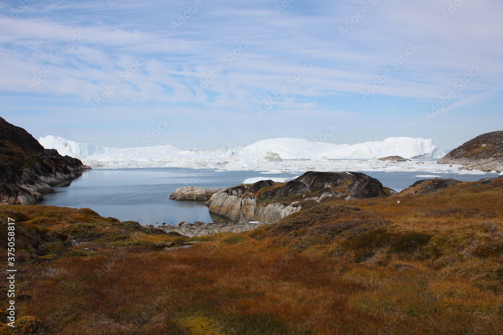 View over the Ilulissat Icefjord, Ilulissat, Greenland.
