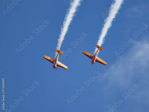 Pilot performances of Yak piston aircraft at the air show
