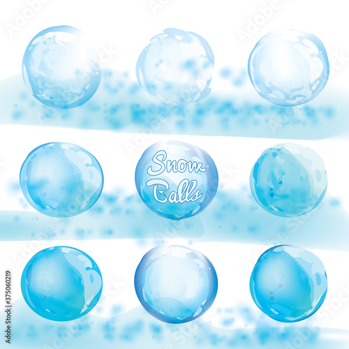 Snow Balls Isolated, Snowball Pictograms, Hailstone, Ice Balls