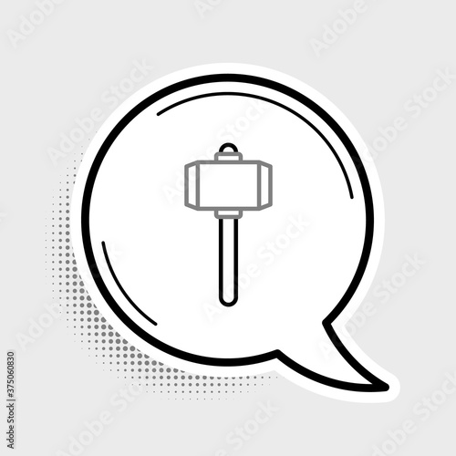 Line Battle hammer icon isolated on grey background. Colorful outline concept. Vector.