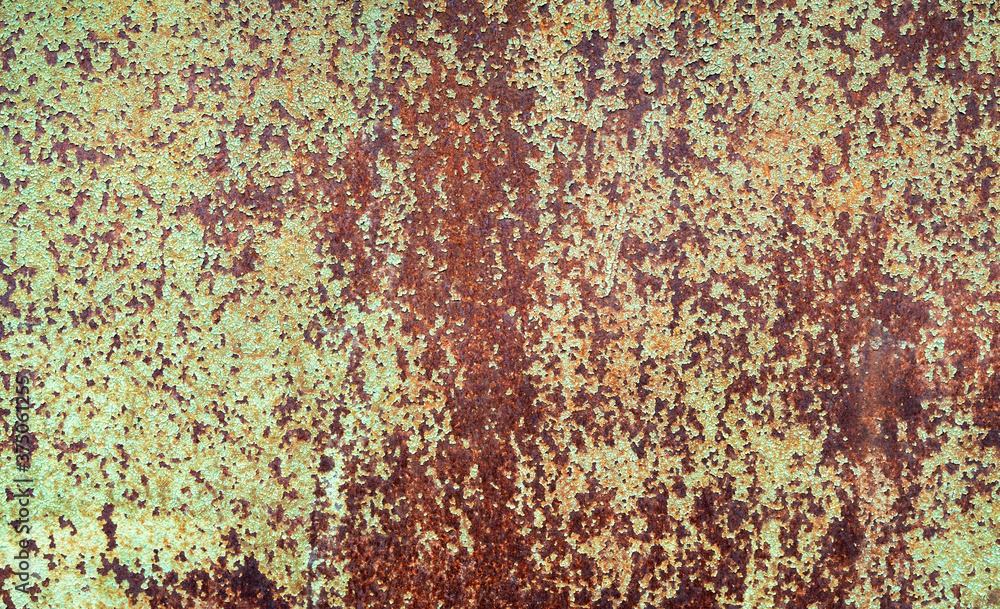 Flakes of old paint on rusty metal Flakes of old paint on rusty metal