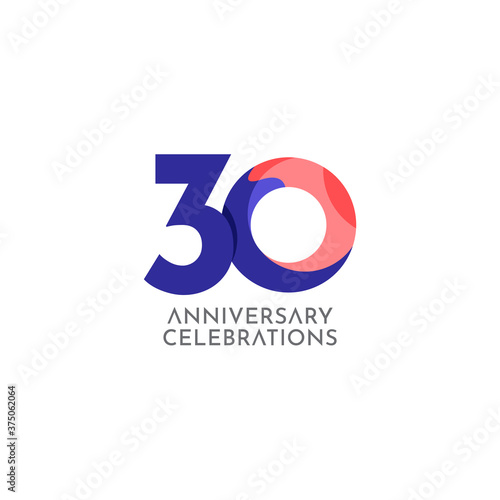 30 Years Anniversary Celebration Vector Template Design Illustration