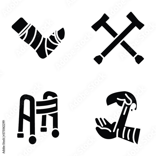 Orthopedic equipment icons