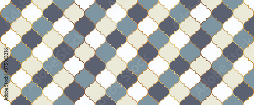 Seamless Moroccan Mosaic Pattern. Eid Mubarak Islam Decoration. Ramadan 