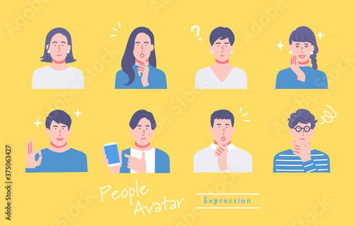 若者男女　表情バリエーションセット