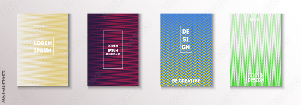 Folded Minimal Cover Vector Set. Light Magazine Page. Modern Flyer Folded Minimal Cover Vector Set. Light Magazine Page. Modern Flyer