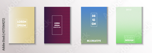 Folded Minimal Cover Vector Set. Light Magazine Page. Modern Flyer 