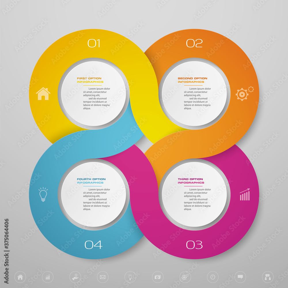 4 steps simple&editable process chart infographics element. EPS 10. 4 steps simple&editable process chart infographics element. EPS 10.