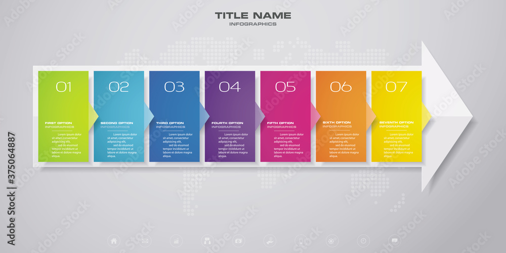 7 steps of arrow infografics template. for your presentation. Stock ...