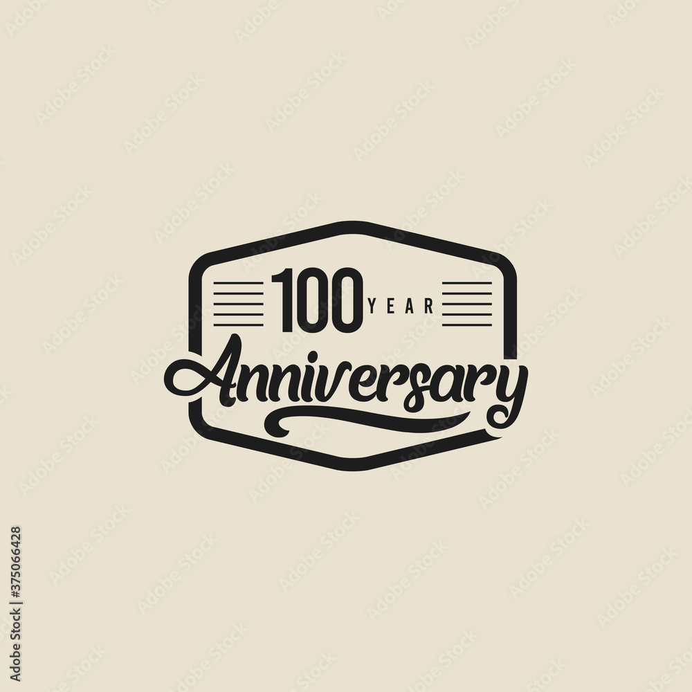 Fototapeta premium 100 Years Anniversary Celebration Vector Template Design Illustration