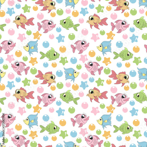 cute fish seamless pattern