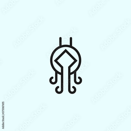 octopus coin logo. money icon