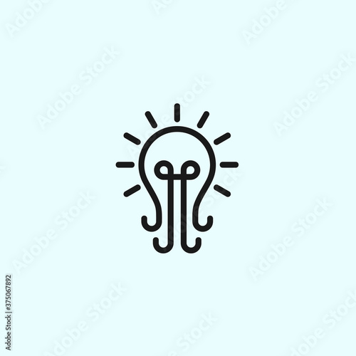 abstract octopus logo. bulb icon