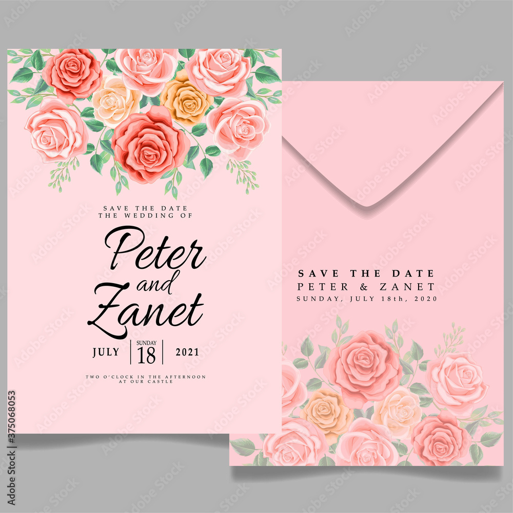beautiful wedding event invitation card editable template
