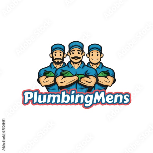 A grub of plumbing man. plumbing boys grub. logo design. vector illustration.