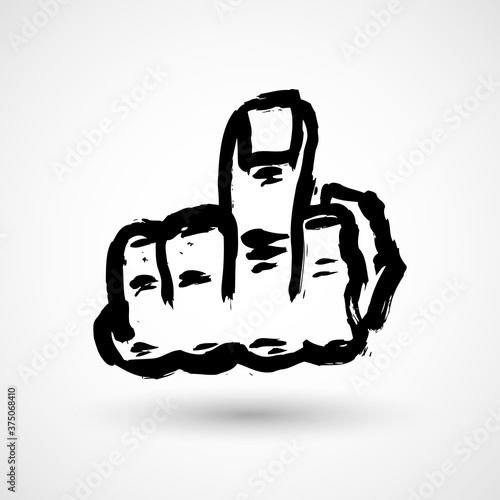 Hand with middle finger icon. concept of nonverbal, fuck you, brutal, rebel, furious, lifestyle, indecent.