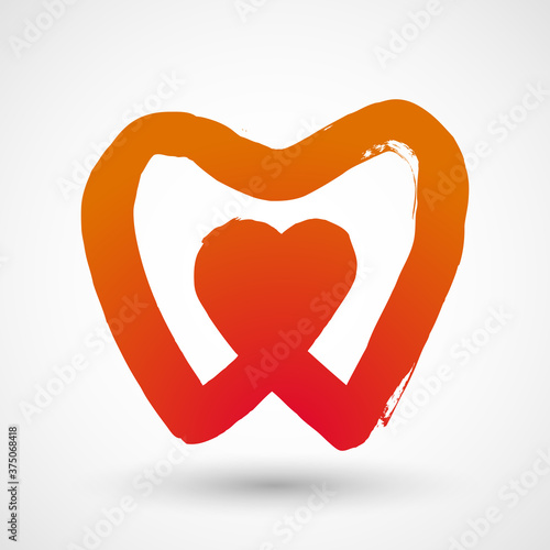 Heart with tooth symbol