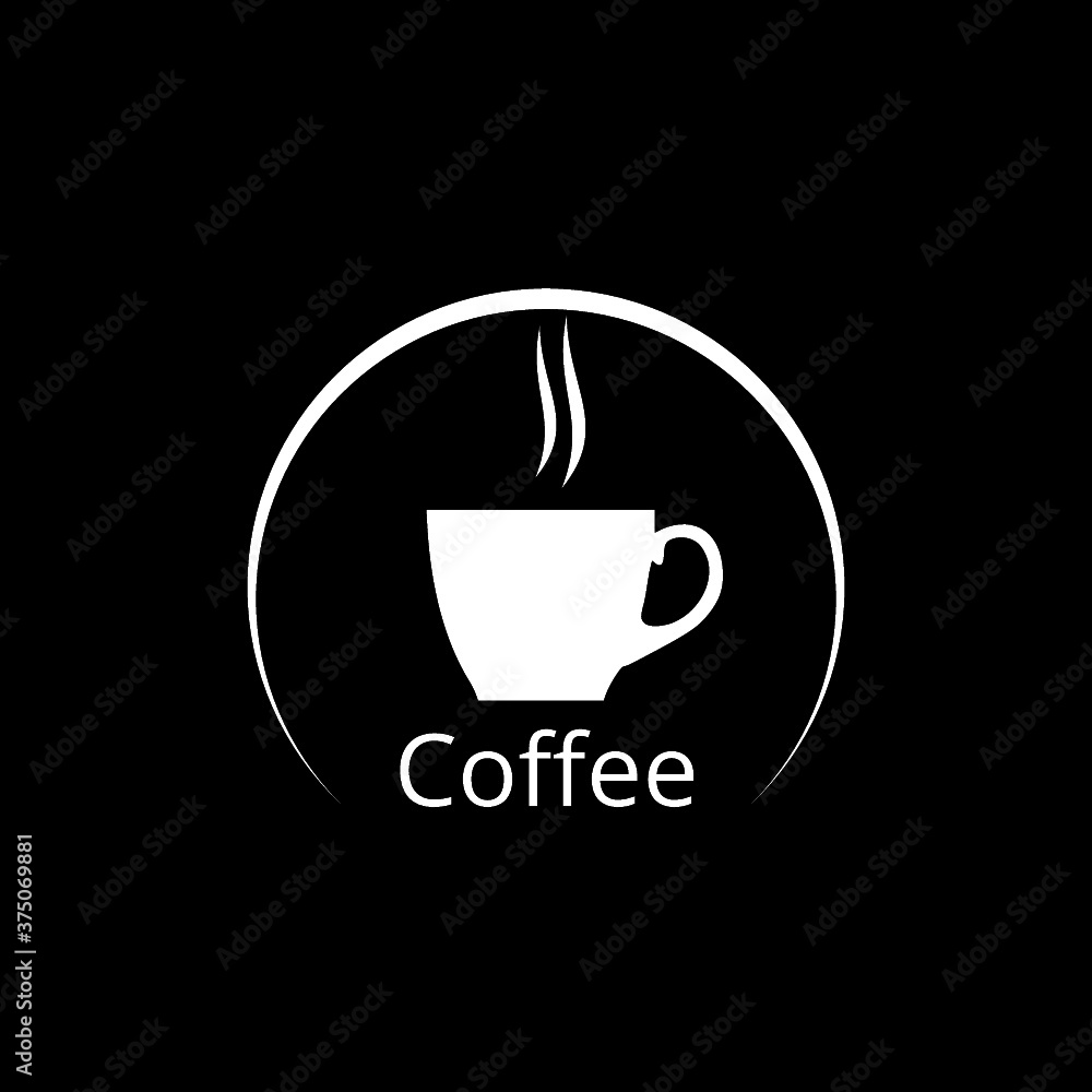 Coffee icon design isolated on dark background Coffee icon design isolated on dark background