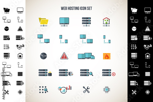 Web Hosting Icon Set	