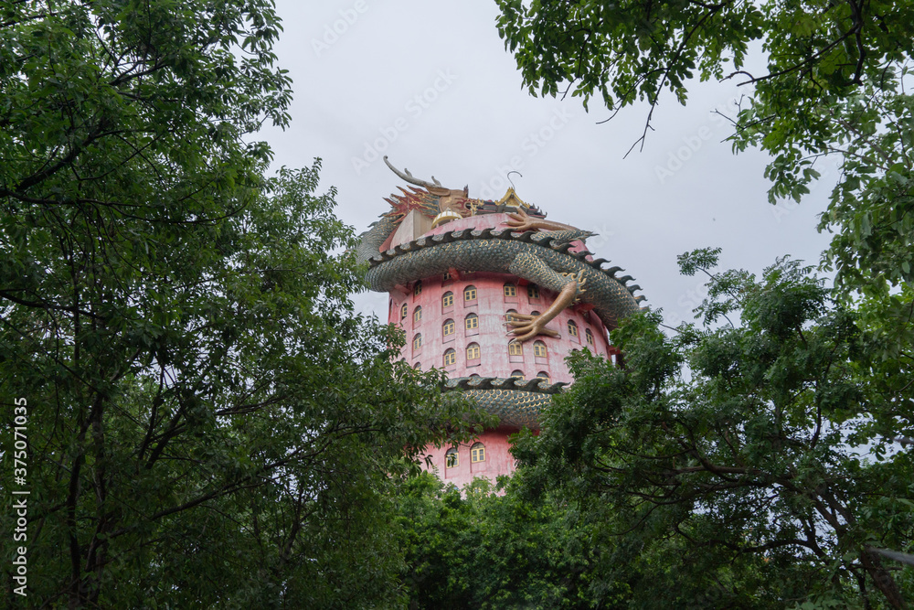 Wat Samphran Or Chinese Dragon Temple In Sam Phran District In Nakhon Pathom Province Near Bangkok Urban City Thailand Tourist Attraction Landmark In Travel Trip Concept Stock Photo Adobe Stock