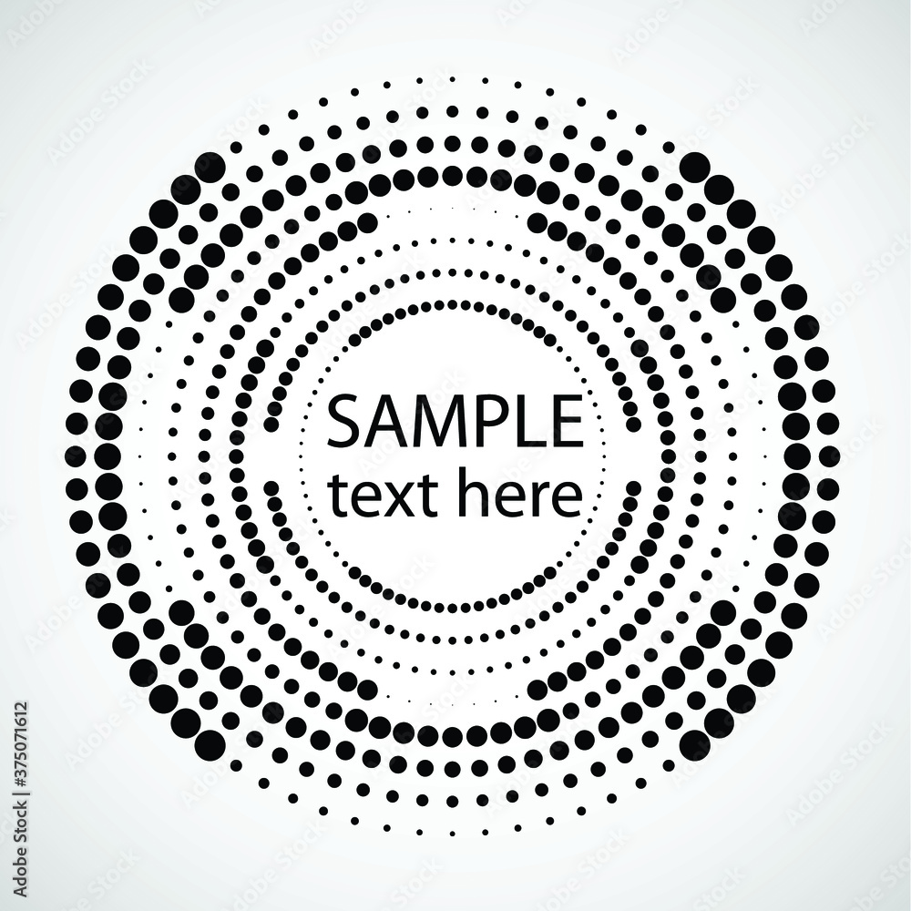 Halftone dots in circle form. round logo . vector dotted frame . design element Halftone dots in circle form. round logo . vector dotted frame . design element