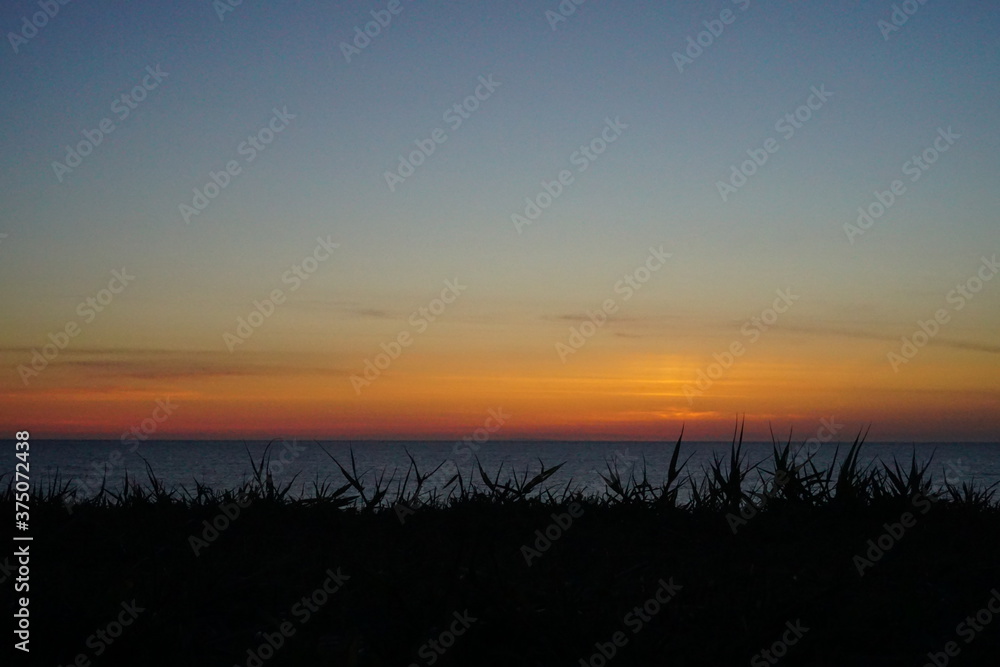 Gradation colors of sunset in the sea Gradation colors of sunset in the sea