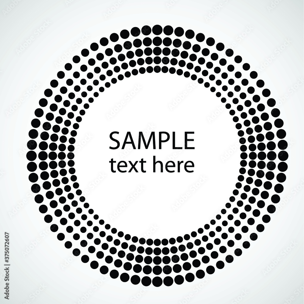Halftone dots in circle form. round logo . vector dotted frame . design element Halftone dots in circle form. round logo . vector dotted frame . design element