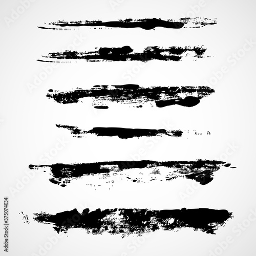 A set of grunge vector watercolor and ink strokes (individual objects). Nice design elements for your projects