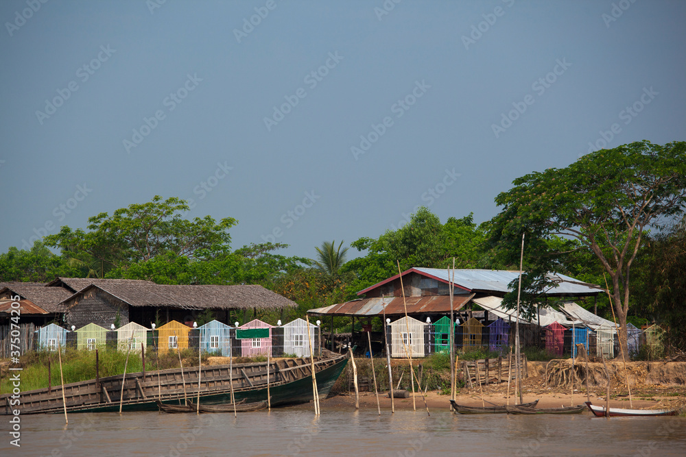 A traditional village hut near yangon,Myanmar.