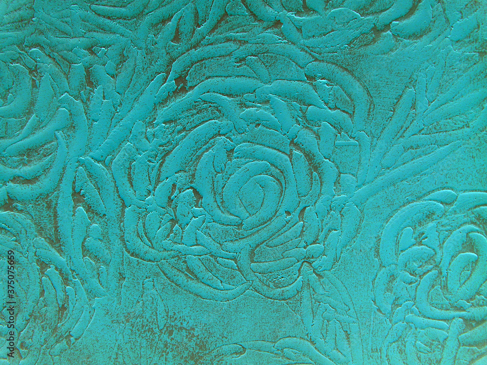 surface with abstract roses and leaves