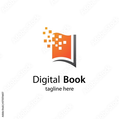 Digital book logo technology vector icon