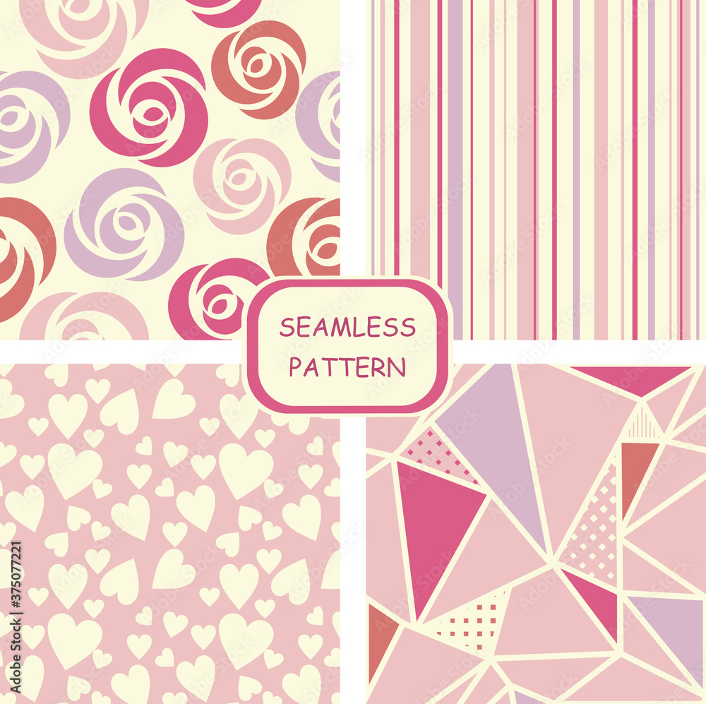 Template greeting card, invitation and advertising banner, brochure with space for text. Seamless stripe pattern