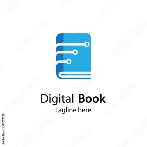 Digital book logo technology vector icon