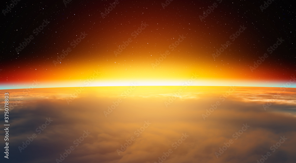 Planet Earth with a spectacular sunset Planet Earth with a spectacular sunset