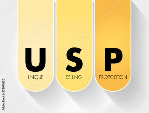 USP - Unique Selling Proposition acronym, business concept background