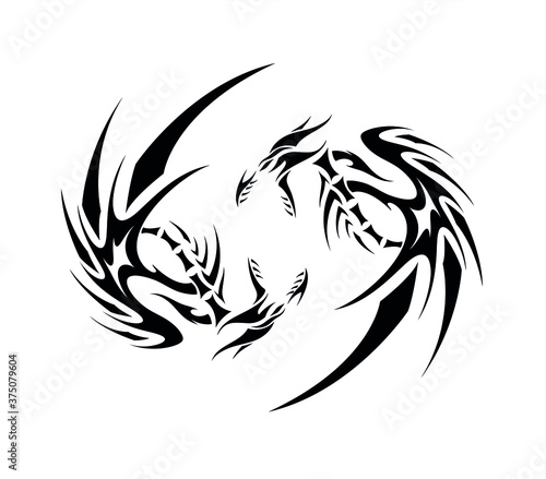 double dragon abstract tattoo sticker photo