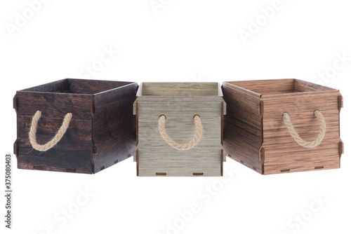 wood box on white background photo