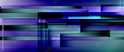 Fototapeta Naklejka Na Ścianę i Meble -  Dynamic lines on fluid color gradient. Trendy geometric abstract background for your text, logo or graphics