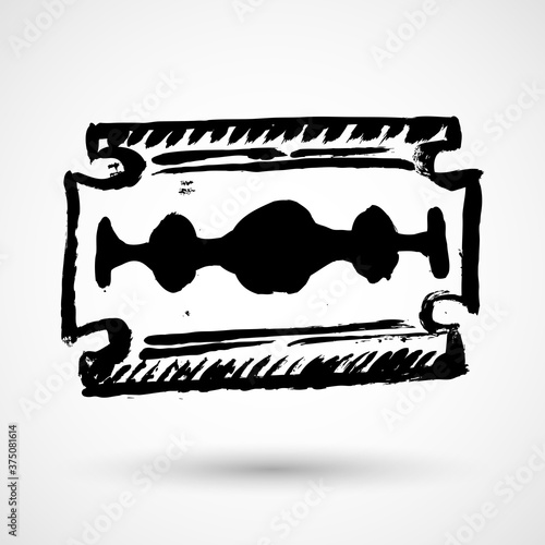 Blade razor in grunge style