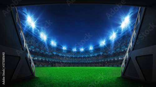 Obraz na plátně Stadium tunnel leading to playground