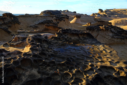 Natural rock formation at Yehliu Geopark, one of most famous wonders in Wanli, New Taipei City, Taiwan.