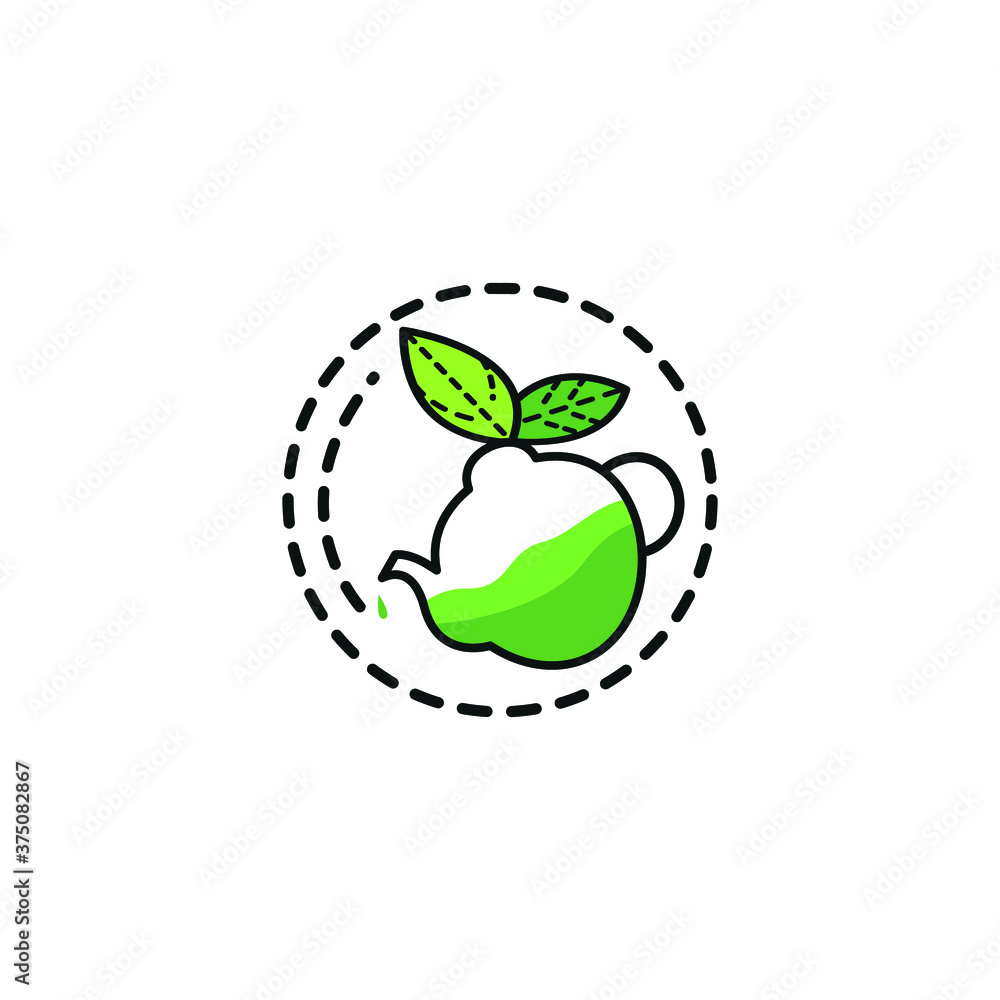 Natural Teapot logo icon. Teapot design template. Natural Teapot logo icon. Teapot design template.