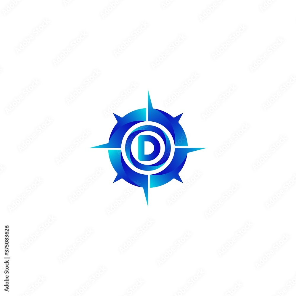 d letter Compass Concept Logo Design Template. d letter Compass Concept Logo Design Template.