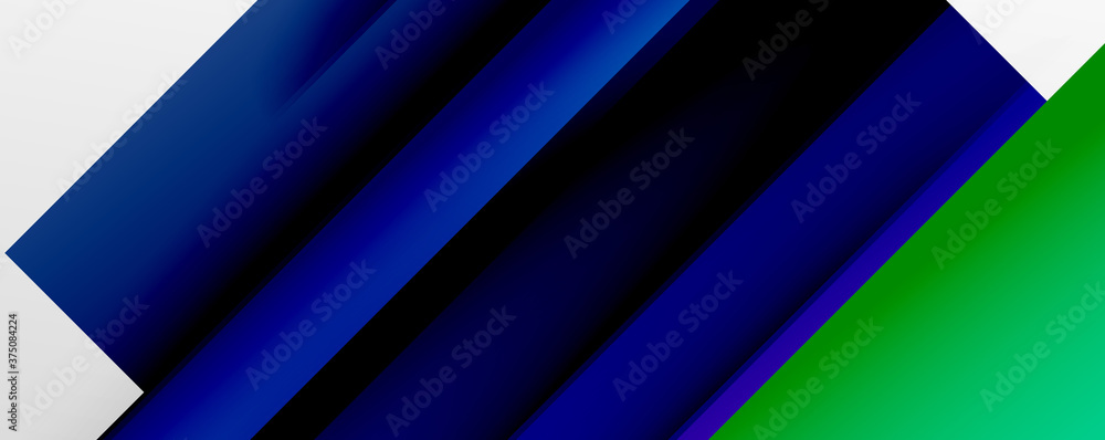 Fototapeta premium Geometric abstract backgrounds with shadow lines, modern forms, rectangles, squares and fluid gradients. Bright colorful stripes cool backdrops