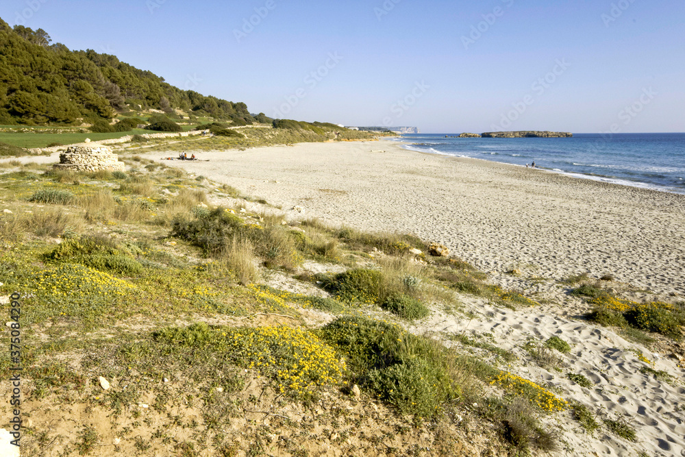 Playa de Binigaus.Es Migjorn Gran (san Cristobal). Menorca. Baleares.España. Playa de Binigaus.Es Migjorn Gran (san Cristobal). Menorca. Baleares.España.