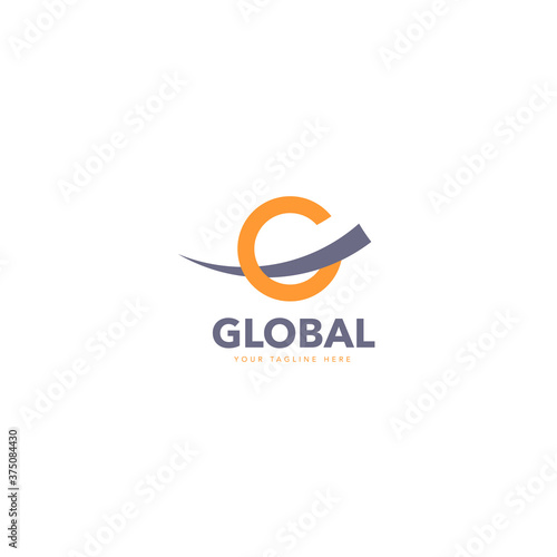 Global logo icon design concept
